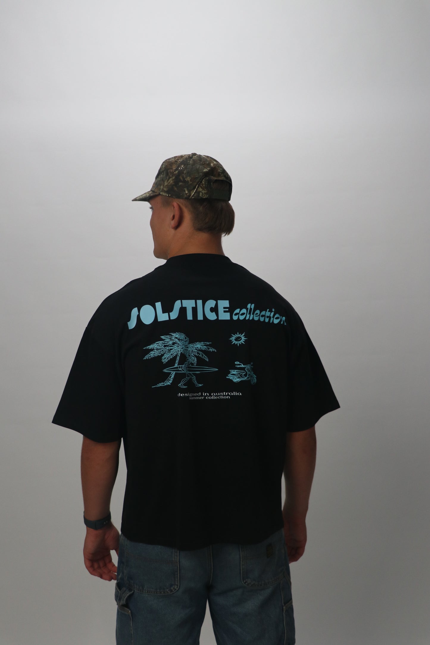 Solstice Black and Blue Box Tee